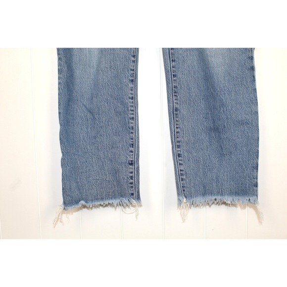 Madewell Perfect Vintage Crop Raw Hem High Rise Medium Wash Jeans Size 33 - Picture 5 of 10